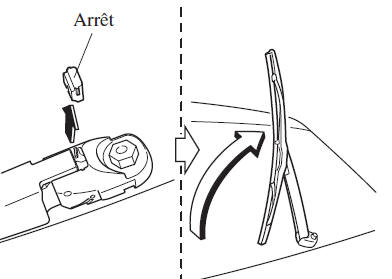 Remplacement du balai d'essuieglace de lunette arrière