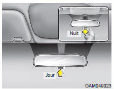 Rétroviseur jour et nuit (le cas échéant)