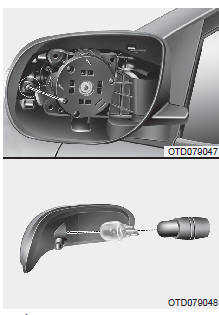 Remplacement de l'ampoule du répétiteur latéral 