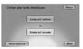 Sélection du plan tarifaire d'électricité