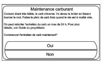 Mode d'entretien du carburant (FMM)