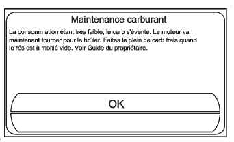 Mode d'entretien du carburant (FMM)